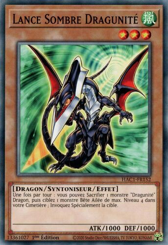 Yu Gi Oh Hac1 Fr152 Lance Sombre Dragunité