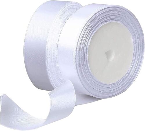 2 Rouleau 50 Verges Ruban De Satin Blanc : 1 Pouce/25mm - Emballage De Noël, Artisanat, Garniture De Mariage