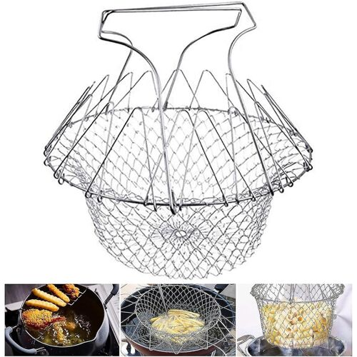 Panier À Salade Pliant En Acier Inoxydable Pour Frites Et Légumes