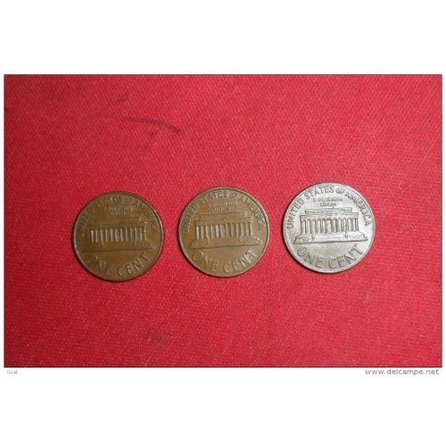 Lot De 3 X 1 Cent Avec Date Qui Se Suivent/1967-1968 Et 1969 En Ttb.