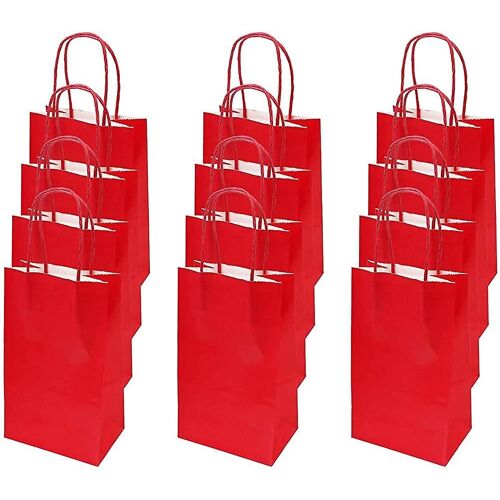 12 Pcs Sac cadeau, Sacs en papier Sac en papier kraft de haute qualité, Pour la fête, Graduation