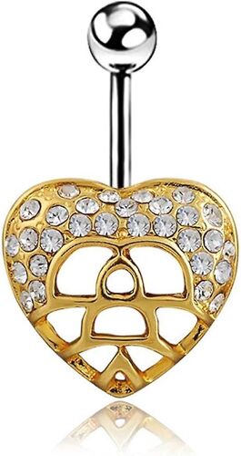 Mode Punk Style Nightclub Nombril Nail - amour coeur forme strass ventre