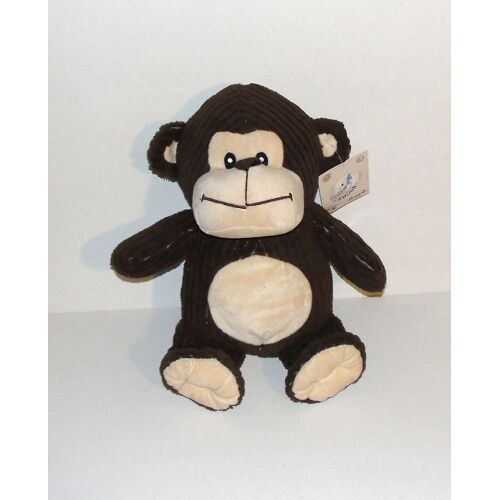 Singe Dodo D'Amour Peluche Doudou Singe Mgm Velour Cotelé 30 Cm