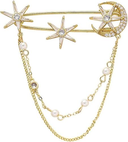 Broche Chaîne De Perles De Strass - Bijoux Élégants Pour Les Femmes