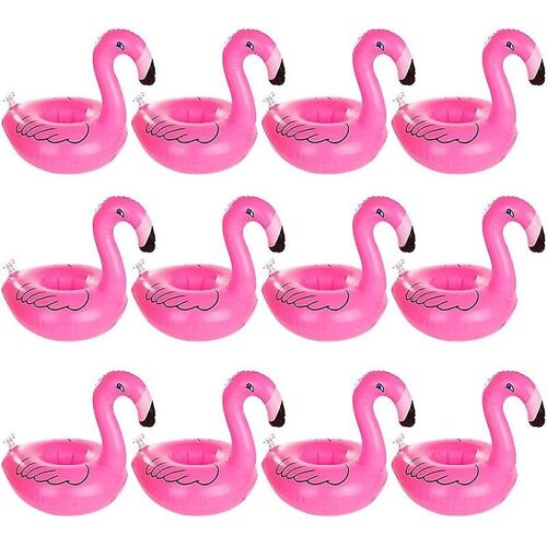 12 Pcs Flamingo Gonflable Porte-Boisson Bar Flottant Jouets De Piscine Tasse Flottante