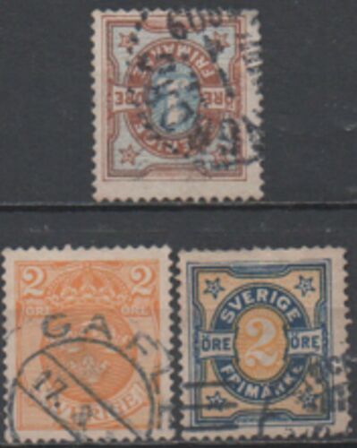 Suède: Lort 3 Timbres .