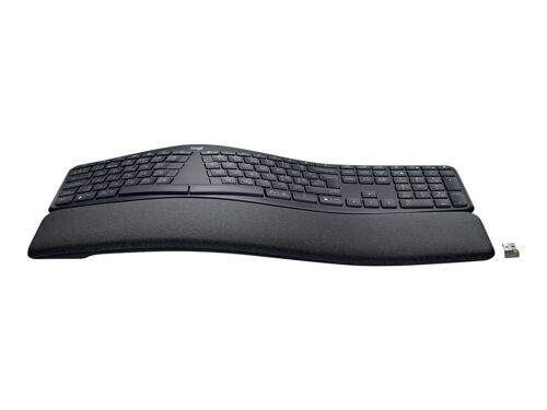 Logitech Ergo Series ERGO K860 for Business - Clavier - full size - sans fil - 2.4 GHz, Bluetooth 5.0 LE - QWERTY - Pan Nordic - graphite