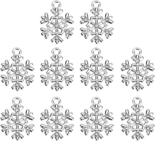 10pcs Noël Pendentif Breloques - Cristal Strass Gant Breloques