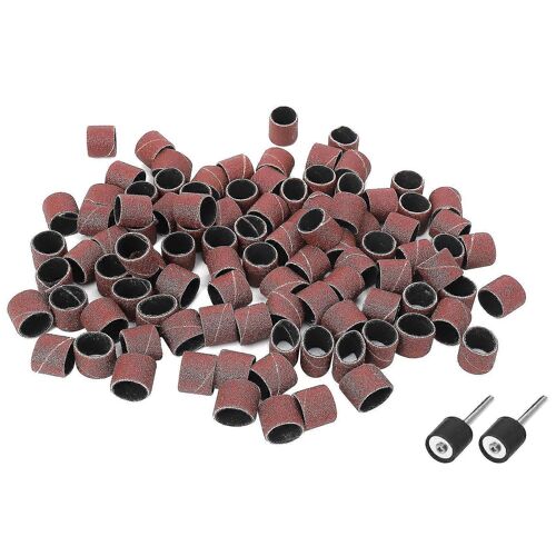 Kit de bandes de ponçage 100pc 1/2 « avec 2 mandrins à tambour de ponçage pour outils