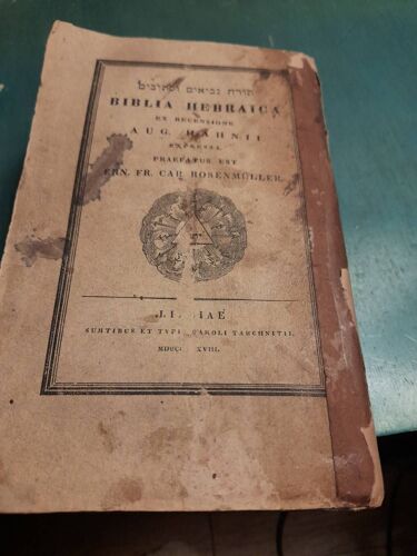 Biblia Hebraica Ad Optimas Editiones Inprimis Everardi Van Der Hooght Ex Recensione Aug Hahni. Bible Hébraïque En Hebreu