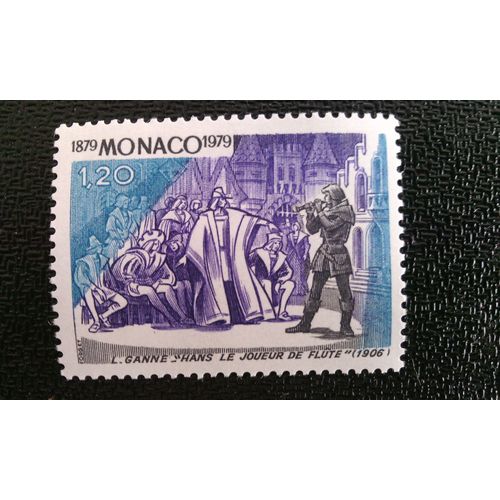 Timbre Monaco Yt 1176 1979 'hans Le Joueur De Flûte' De L. Ganne