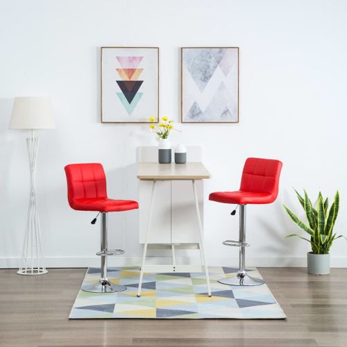 Vidaxl Tabourets De Bar Lot De 2 Rouge Similicuir