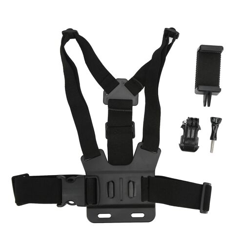 Sangle de poitrine de téléphone portable en direct en plein air Harnais de montage de poitrine Sangle de poitrine compatible avec DJI Osmo Action