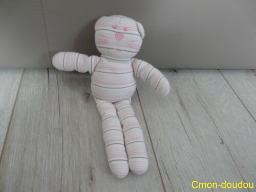 Chat Bout Chou Blanc Rayures Roses Et Grises