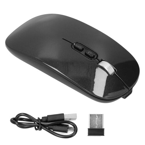 Souris optique sans fil 2.4Ghz Bluetooth 5.0 Souris de charge double mode compatible avec Game OfficeBlack-YM