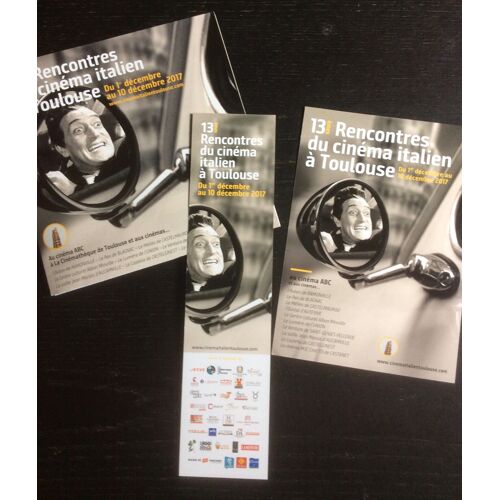 13èmes Rencontres Du Cinéma Italien, Toulouse : Dépliant, Signet & Carte Postale