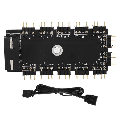 Répartiteur 11 Voies Hub 3PIN ARGB Interface Extendeur RGB LED Dispositif De Contrôle Accessoires 5VIDE Interface