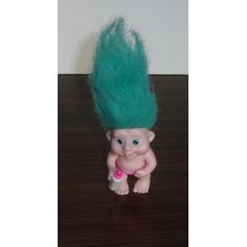 Figurine Troll Bebe Cheveux Verts Vintage - 1991