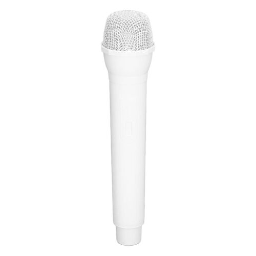 Modèle de microphone Microphone Prop ABS Faux microphone compatible avec Cosplay Simuler la parole Scène de pratique Blanc-YM