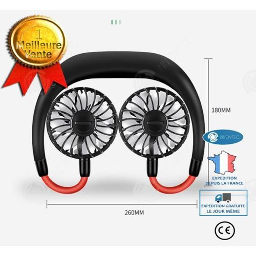 INN® Ventilateur USB cou extérieur portable sports suspendus silencieux pliable USB recharge refroidissement petit contre la chal