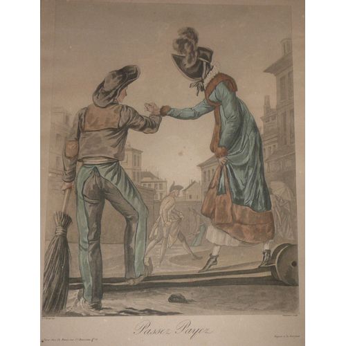 Passez Payer , Taille Douce En Couleur De 1818 Par Debucourt D' Après Carle Vernet