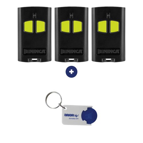 Lot de 3 télécommandes BENINCA TOGO 2 VA + 1 Porte clés DOMOBIP