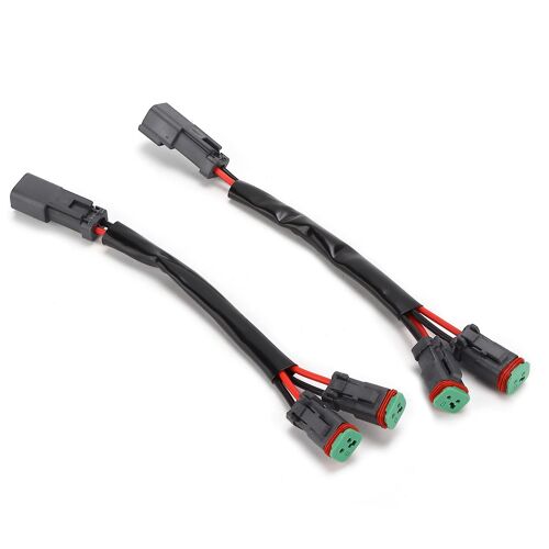 2pcs Led Lampe De Travail Socket Faisceau De Câblage 2lead 2pin Mâle À Femelle Voiture Compatible Universelle