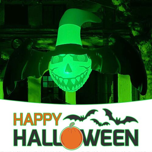 Couverture D'halloween Décorations D'halloween Gonflable Suspendu B-At Intégré Avec Led Lumineuse Pour La Fête Jardin Intérieur Extérieur Halloween Blow Ups Décoration