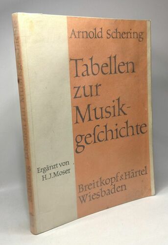Tabellen Zur Musikgeschichte - Ein Hilfsbuch Zum Studium Der Musikgeschichte