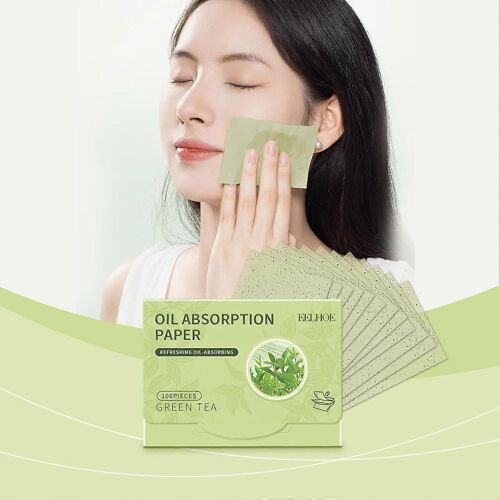 Papiers Buvards À L'huile De Beauté Pour Le Visage 100 Feuilles Papiers Buvard À L'huile De Thé Vert Grande Taille 10cmx7cm Papiers Buvards À L'huile