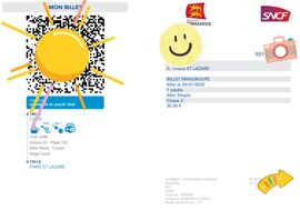 Billet De Train Caen-Paris Le 24/07/22 : 4 Places