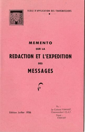 Militaria Ecole D'application Des Transmissions Lot De Deux Fascicules 1956/1957