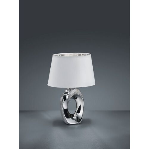 Reality Taba Lampe De Table Moderne Taba Avec Abat-Jour Rond Conique Argenté