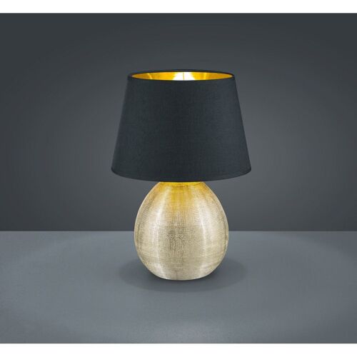 Reality Luxor Lampe De Table Moderne Luxor De 24 Cm Avec Abat-Jour Rond Conique Doré