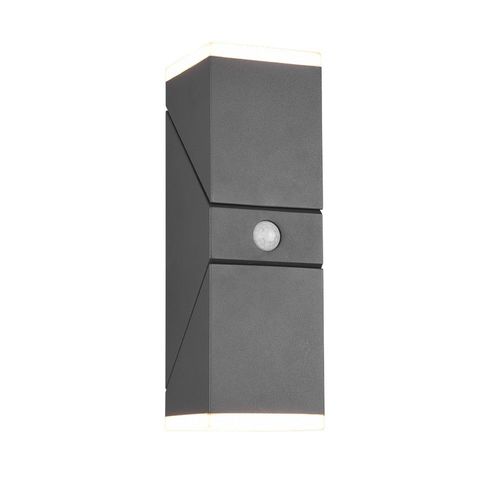 Trio Avon Applique Murale Extérieure Moderne À 2 Lumières Anthracite 3000k Ip54 Avec Pir