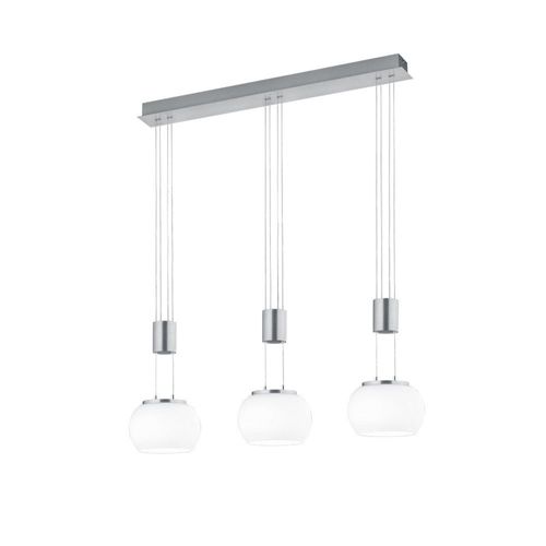 Trio Madison Plafonnier Suspendu Moderne À 3 Lampes, Nickel Mat, 3000k