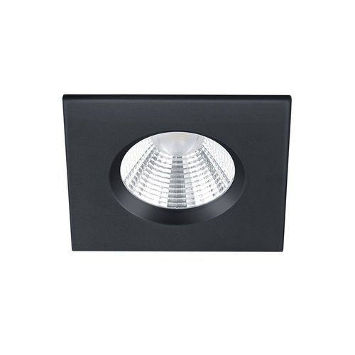 Trio Zagros Downlight Encastrable Carré Moderne Noir Mat 3000k Ip65