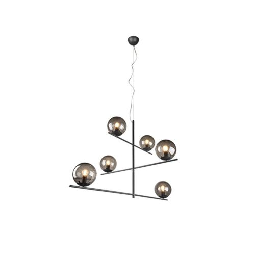 Trio Pure Plafonnier Suspendu Moderne À 6 Bras Multiples, Anthracite