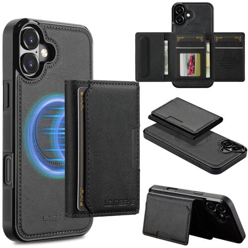 Coque pour iPhone 17, Série LC.IMEEKE L5 Détachable avec Sac RFID, Compatible MagSafe, Noir