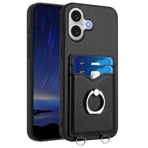 Coque pour iPhone 17, Support de Carte R20 Intégré, Protection Antichoc et Anti-Rayures - Noir
