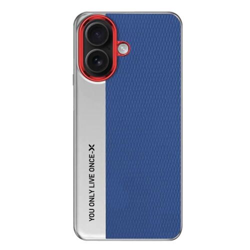 Coque pour iPhone 17, Design Caméra Texture Diamant en Cuir PC - Protection Élégante et Durable - Bleu
