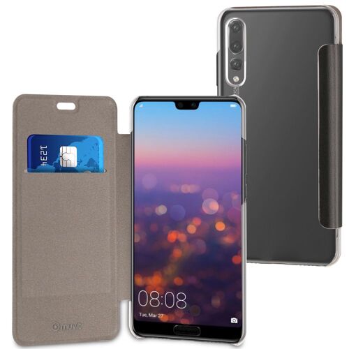 Etui Muvit Folio noir rabat latéral Huawei P20 PRO