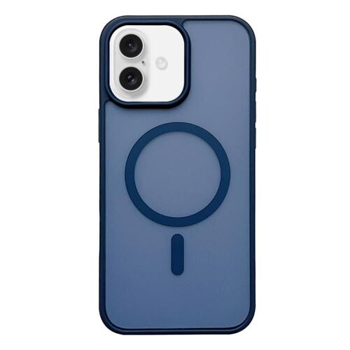 Coque pour iPhone 17, Toucher Satiné Antidérapant MagSafe - Bleu foncé