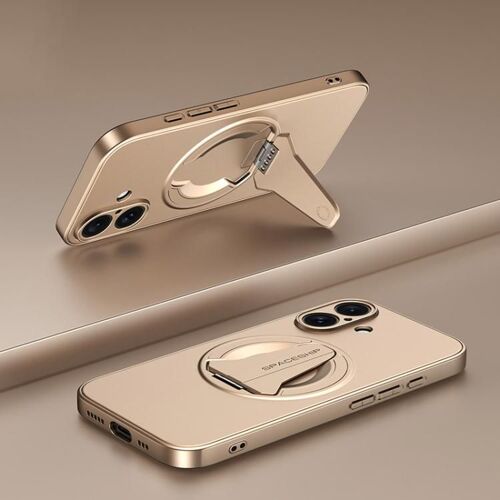 Coque Pour Iphone 17, Support Pliable Magsafe En Forme De Vaisseau Spatial - L'or Du Désert