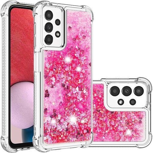 Coque Pour Samsung Galaxy A13 4g,Paillette Brillante Quicksands Transparente Antichoc De Protection Silicone Tpu Housse Pour Galaxy A13 4g,Ybls Pink Heart
