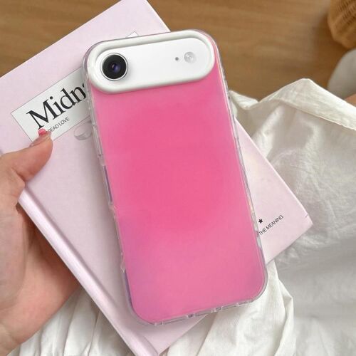 Coque Pour Iphone Air, Protection Large Cadre De Caméra, Couleur Jelly Vibrante Tpu + Imd - Transparent - Rose Rouge