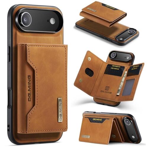 Coque pour iPhone Air DG.MING M2, Étui en Cuir avec 3 Poches pour Cartes, Protection Complète - Brun