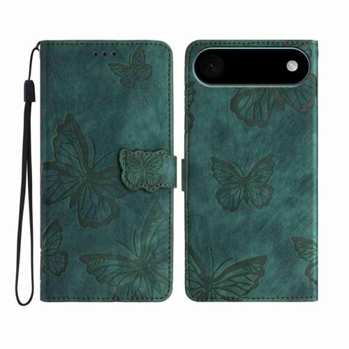 Coque pour iPhone Air, Protection Tactile Émaillée Papillon en Cuir - Vert