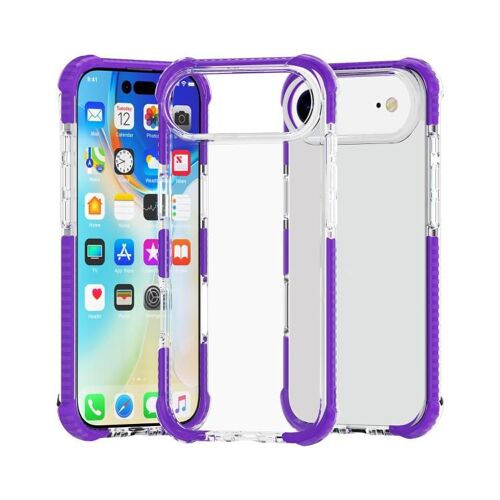 Coque Pour Iphone Air, Protection Quatre Coins Antichoc Tpu Hybride Acrylique - Transparent - Violet