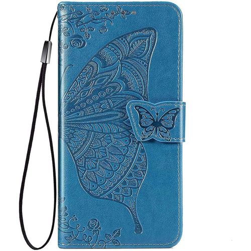 Coque Pour Samsung Galaxy A03 Etui, Pu/Tpu Flip Cover Case, Housse Avec Carte Fentes/Stand Fonction. Bleu